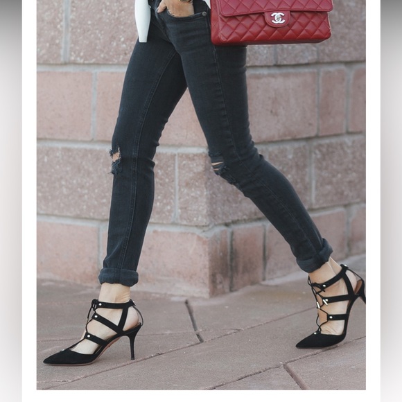 Aquazzura Black Strappy Heels - Picture 2 of 8